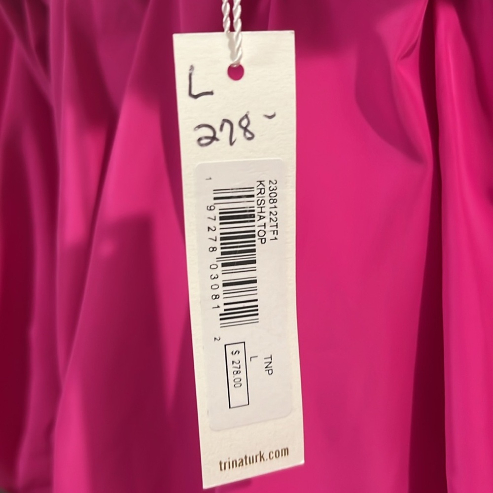 Trina Turk Hot Pink Krisha Top. NWT large. - Picture 8 of 9